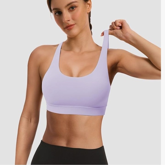 NWT Buauty Purple Racerback High Impact Sports Bra - Picture 1 of 8